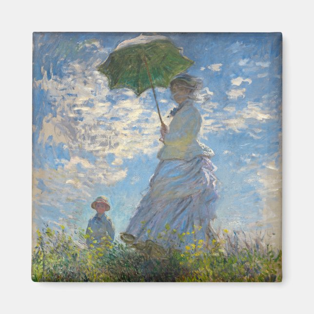 Aimant Femme avec parasol - Madame Monet et son fils (Devant)