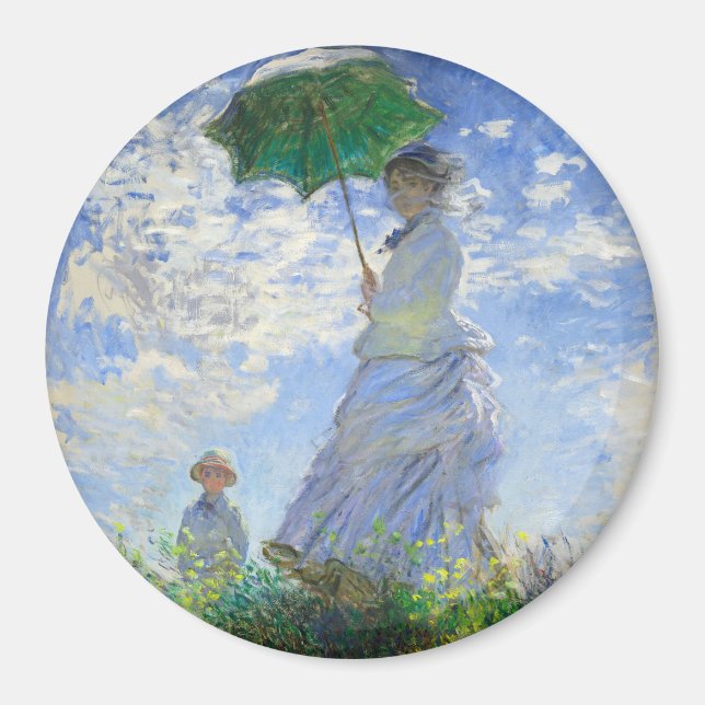 Aimant Femme avec Parasol, Madame Monet et Son Fils (Devant)