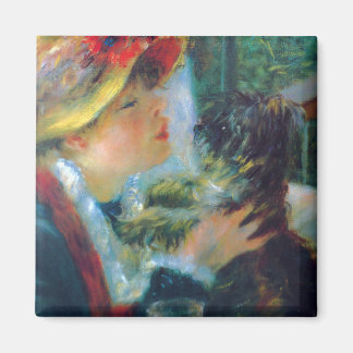 Aimant Femme avec son chien Renoir Fine Art