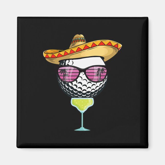 Aimant Femme Balle de Golf Cinco De Mayo Avec Sombrero Ma (Devant)