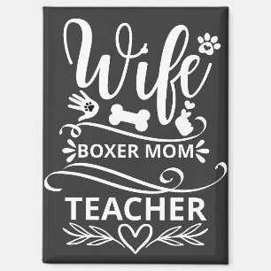 Aimant Femme Boxer Maman Enseignant Drôle Chien