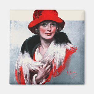 Aimant Femme dans Red Hat