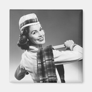 Aimant Femme dans un casquette