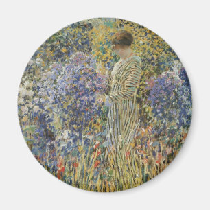 Aimant Femme dans un jardin de Frederick Frieseke, Beaux-