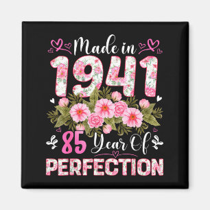 Aimant Femme de 85 ans fabriquée en 1941 Fleurie 85e anni