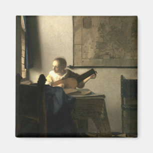 Aimant Femme de Johannes Vermeer avec un luth