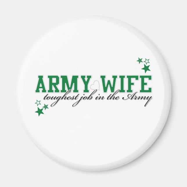 Aimant Femme de l'armée - Travail le plus difficile dans  (Devant)
