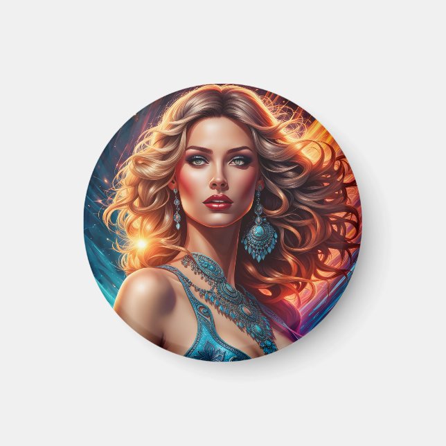 Aimant Femme de mode art (Devant)