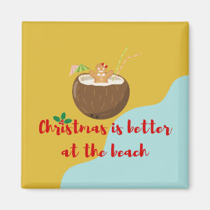 Aimant Femme de Noël au gingembre de plage