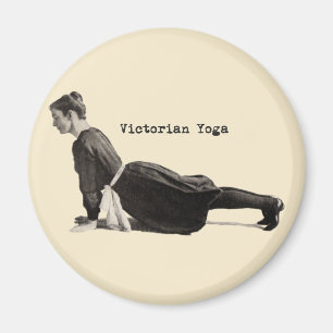 Aimant Femme de yoga vintage faisant la posture du chien