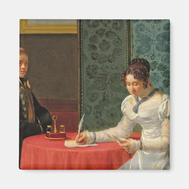 Aimant Femme écrivant une lettre (Devant)