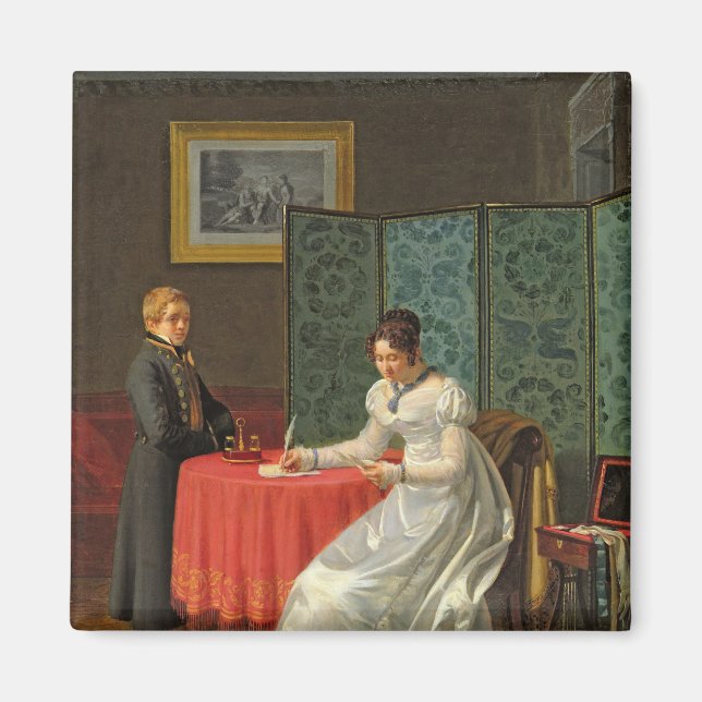 Aimant Femme écrivant une lettre (Devant)