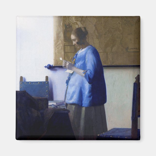 Aimant Femme en bleu, Johannes Vermeer (Devant)