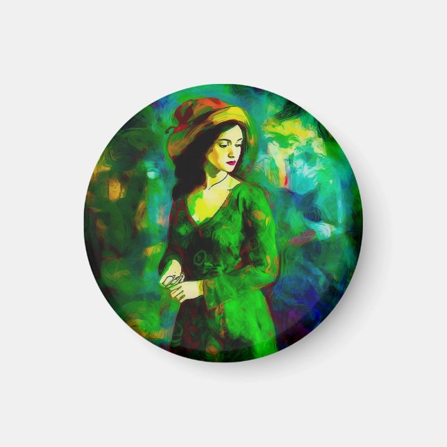 Aimant Femme en Casquette (Devant)