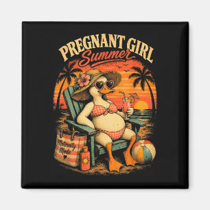Aimant Femme enceinte fille été drôle canard bébé