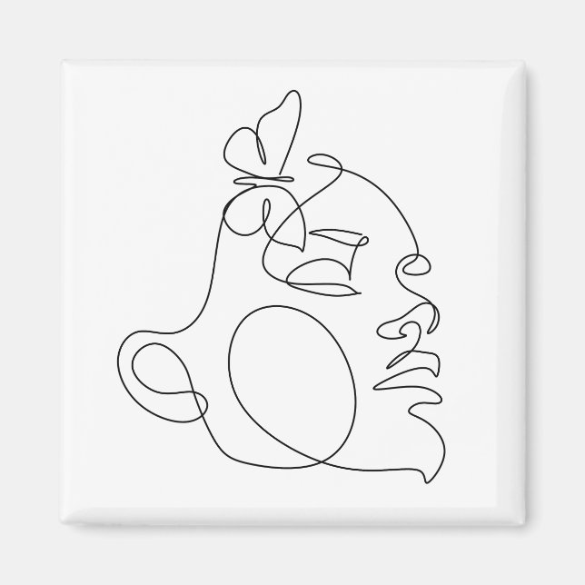 Aimant Femme Face Line Art (Devant)