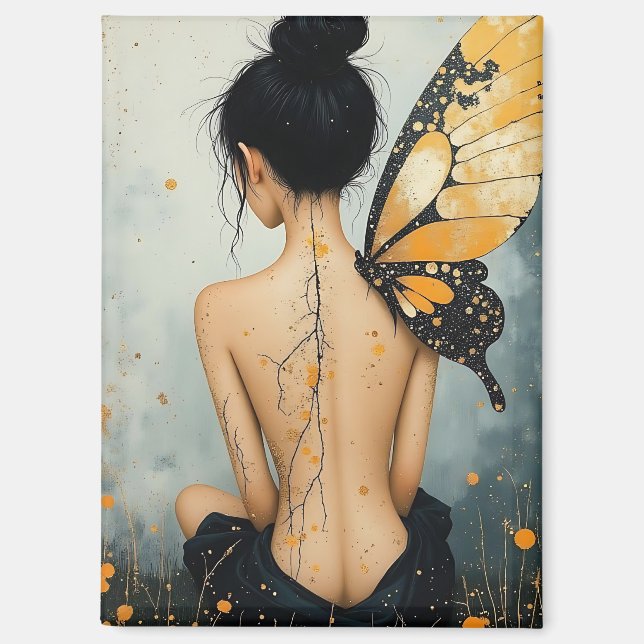 Aimant Femme fantaisiste abstraite (Recto)
