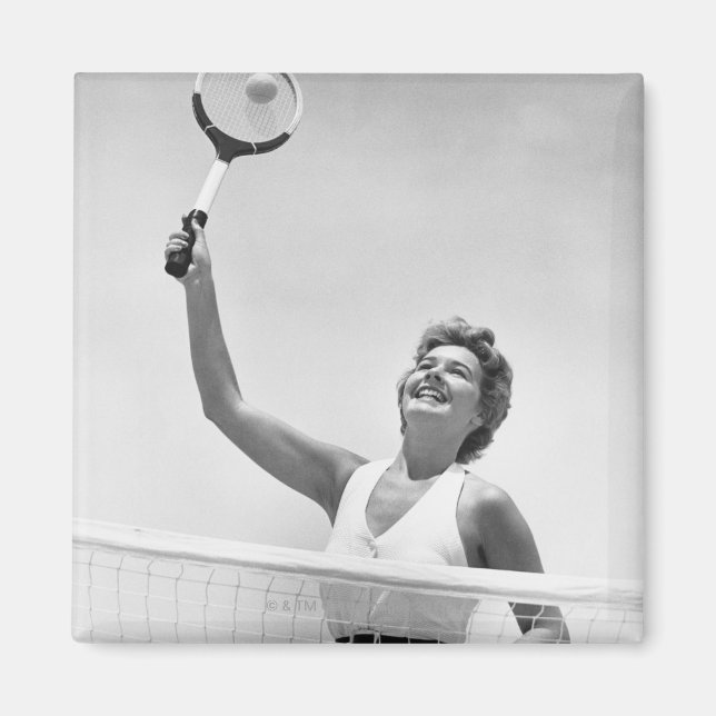 Aimant Femme Jouant Au Tennis 2 (Devant)
