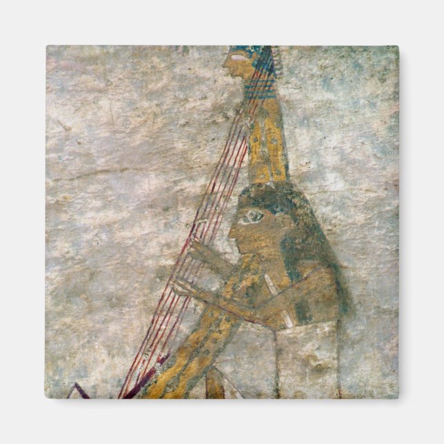 Aimant Femme jouant d'une harpe voûtée (Devant)