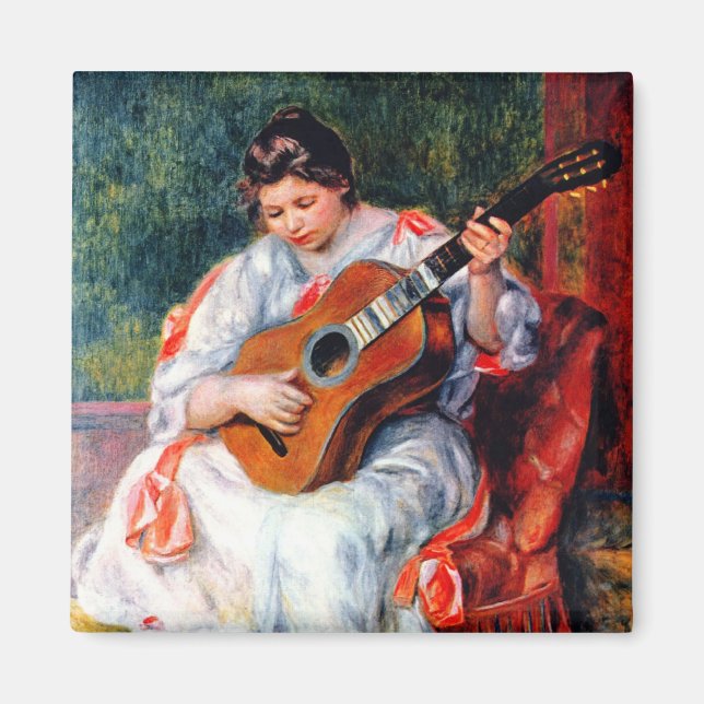 Aimant Femme jouant la guitare par Pierre Renoir (Devant)
