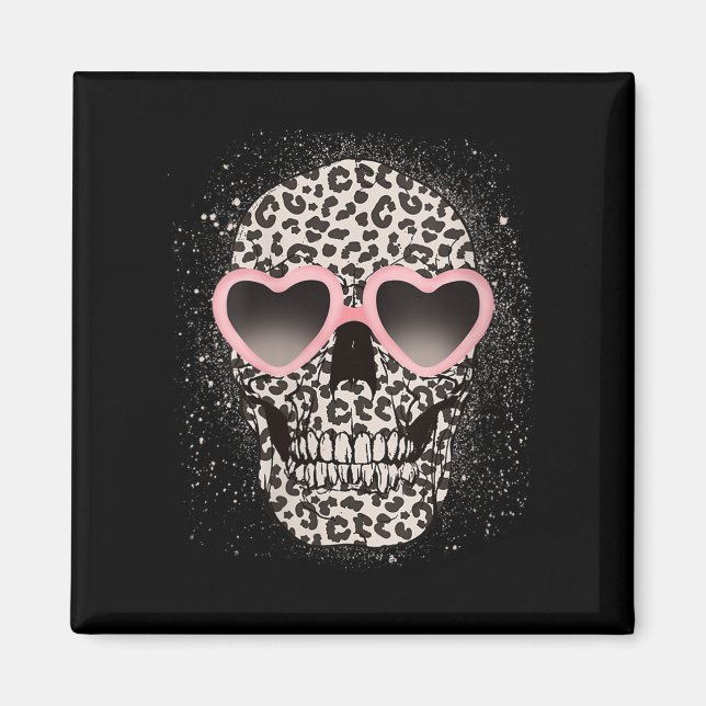 Aimant Femme Léopard Gothique Cool Skeleton Cheetah (Devant)