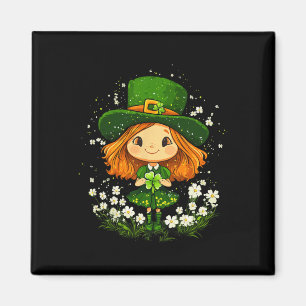 Aimant Femme Leprechaun Shamrock filles Jour de la Saint 