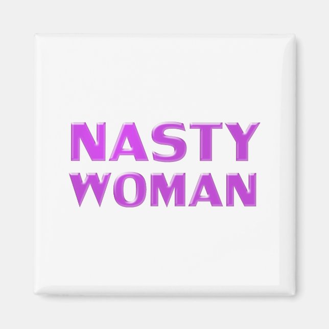 Aimant "femme méchante" violet blanc (Devant)