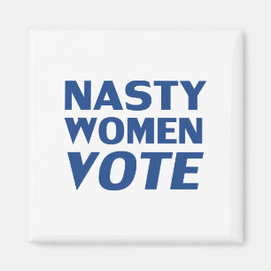 Aimant "femme méchante vote" bleu blanc