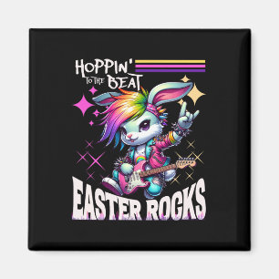 Aimant Femme Mignon Rock Punk Lapin de Pâques qui saute