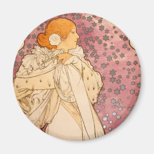 Aimant Femme Mucha Art Nouveau Beauté