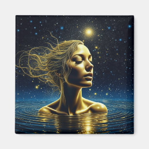 Aimant Femme mystique méditant sous les étoiles