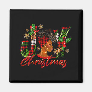 Aimant Femme noire de joie afro-américaine drôle de Noël