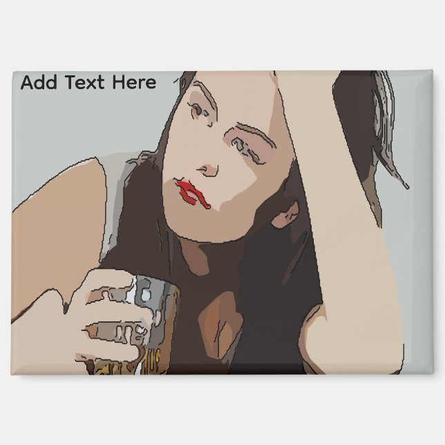 Aimant Femme qui boit Whisky (Recto)