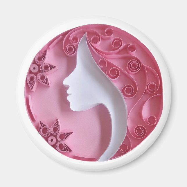 Aimant femme quilling (Devant)