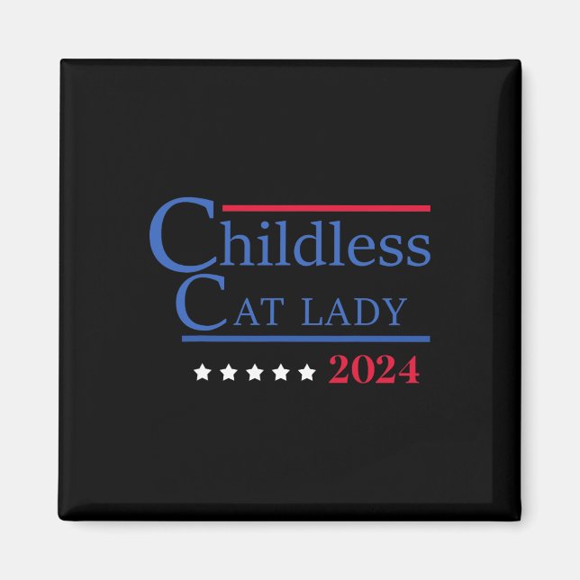 Aimant Femme sans Enfants au Chat 2024  (Devant)