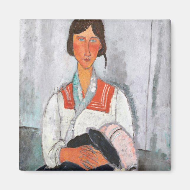 Aimant Femme tzigane avec bébé, Modigliani (Devant)