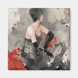 Aimant Femme vintage sauvage d'aquarelle d'Apple