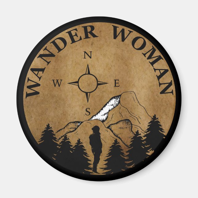 Aimant femme wander randonnée (Devant)