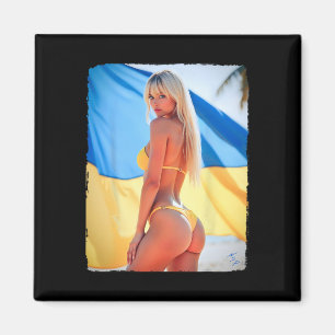 Aimant Femme Y sur un T-shirt - Blonde Bikini Être Et Ukr