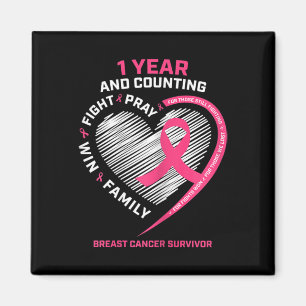 Aimant Femmes 1 an Cancer Sans Rose Cancer du Sein Survi