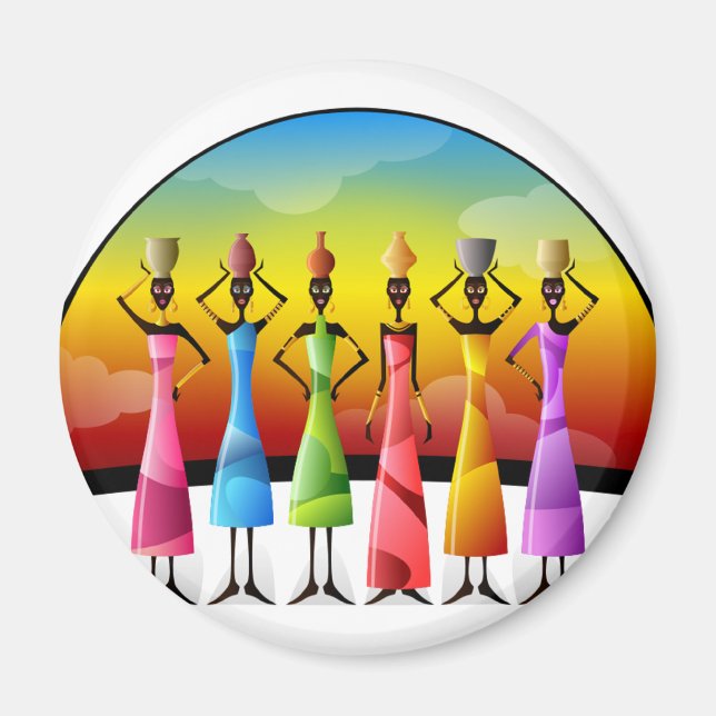 Aimant Femmes Africaines Avec Navires (Devant)