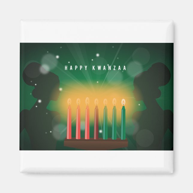 Aimant femmes africaines joyeux kwanzaa (Devant)