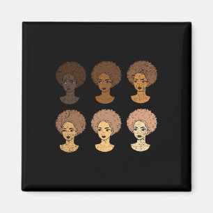 Aimant Femmes Afro Femmes Noirs Mois Histoire Hommes Femm