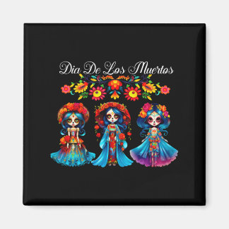 Aimant Femmes Crâne de Sucre Dia De Los Muertos Catrina J