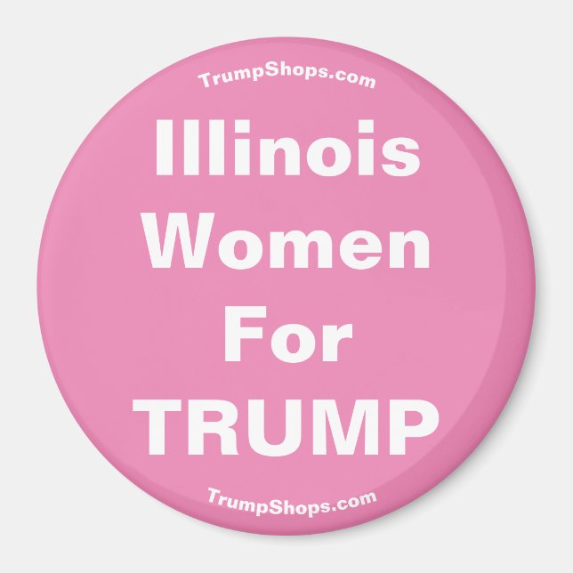 Aimant Femmes de l'Illinois pour l'aimant rose TRUMP (Devant)
