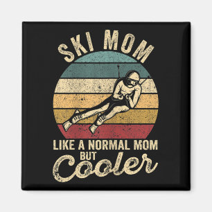 Aimant Femmes drôle de ski Maman skieuse Fête des mères h
