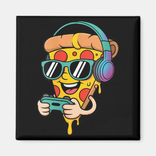 Aimant Femmes Drôle Gamer Pizza Nourriture Jeu Vidéo Homm