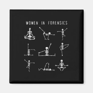 Aimant Femmes en sciences forensiques squelette yoga méde