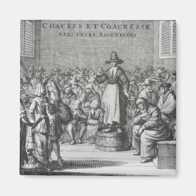 Aimant Femmes et hommes quakers à leur assemblée (Devant)
