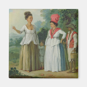 Aimant Femmes indiennes occidentales de couleur, avec un